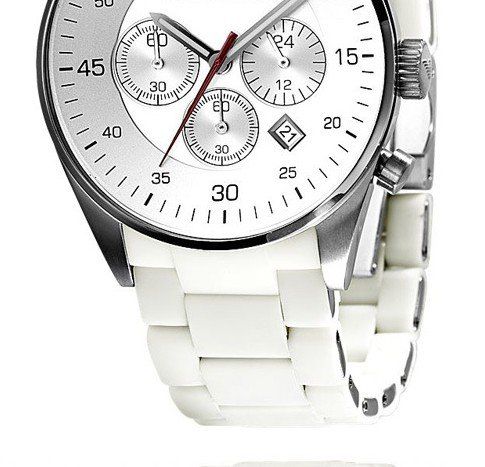 Relógio branco AR5859 CHRONOGRAPH Original + Certificado